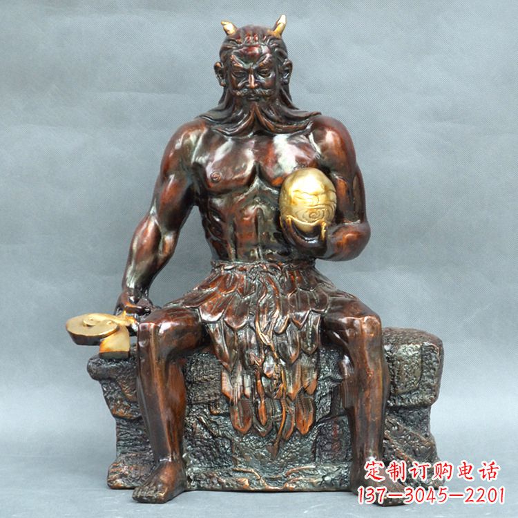 泰州神农大帝坐姿雕塑像