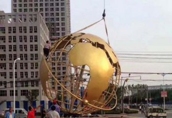 泰州城市之美不锈钢镂空地球仪雕塑