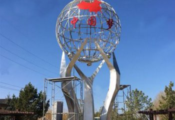 泰州城市之星——不锈钢地球仪雕塑