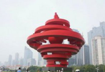 泰州火炬雕塑标志五月风光