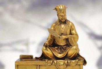 泰州纯铜诸葛亮雕塑象征中国智慧