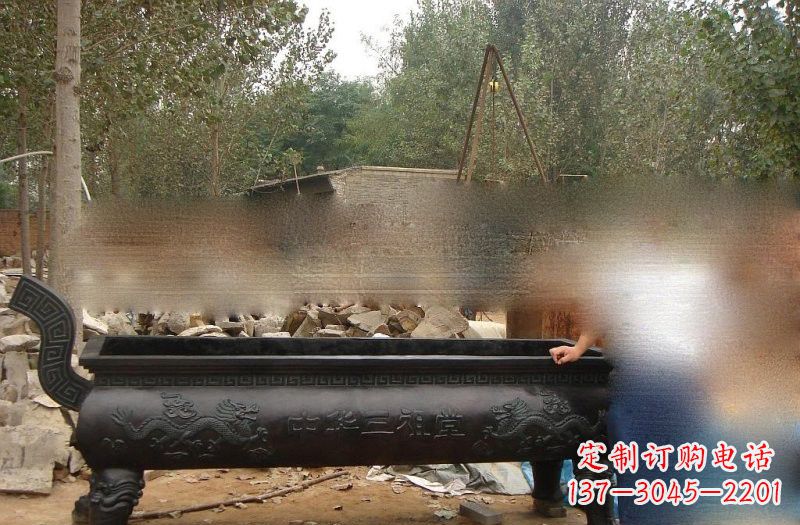 泰州祠堂方形香炉铜雕
