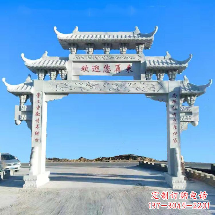 泰州传承中国古老文化牌坊雕塑