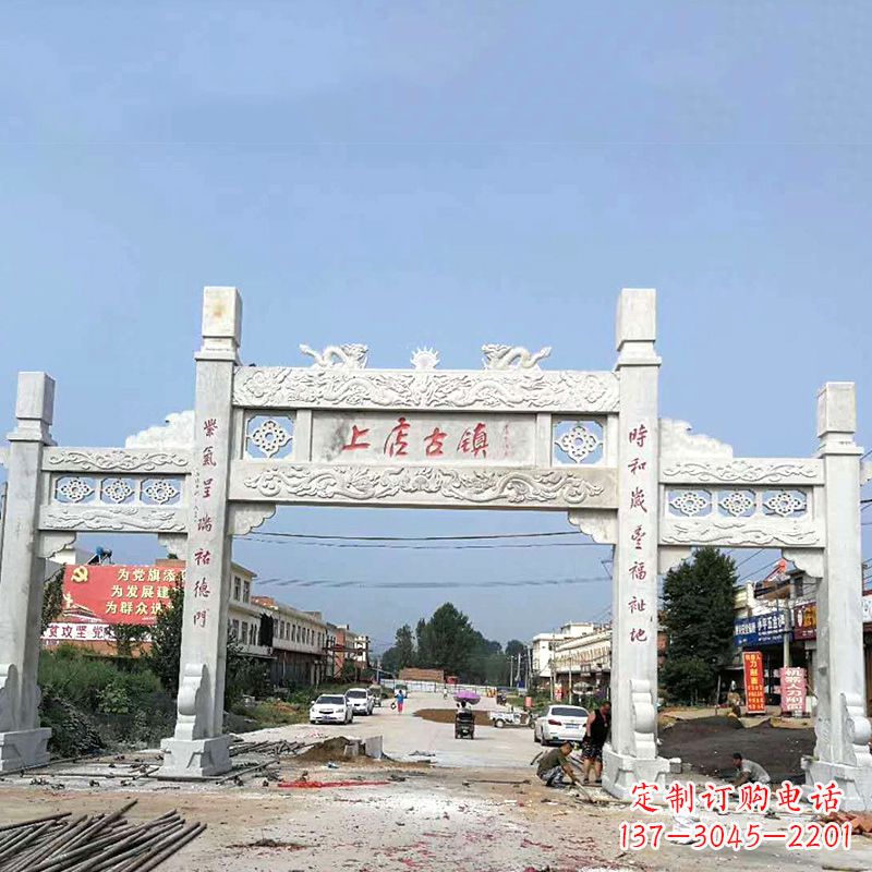 泰州村镇牌坊雕塑传承百年文化