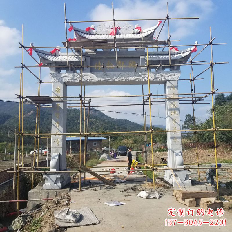 泰州村庄石牌坊雕塑传承民间文化
