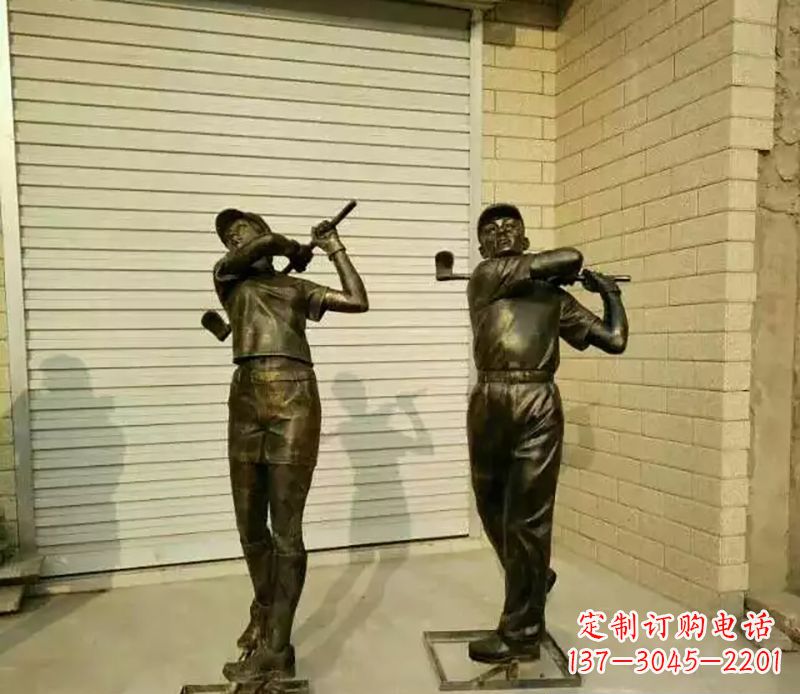 泰州打高尔夫人物园景观铜雕