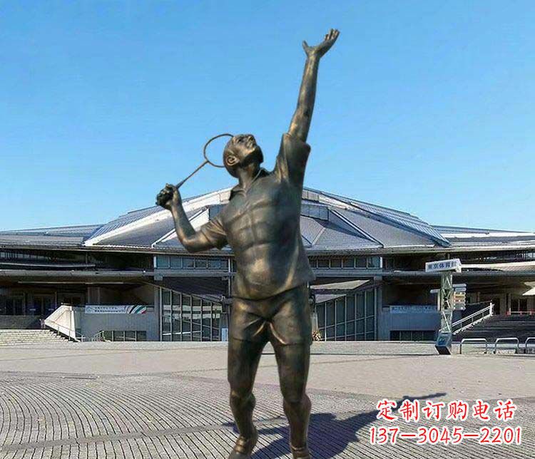泰州打羽毛球运动人物铜雕