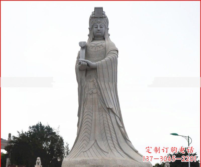 泰州大理石大型妈祖神像雕塑