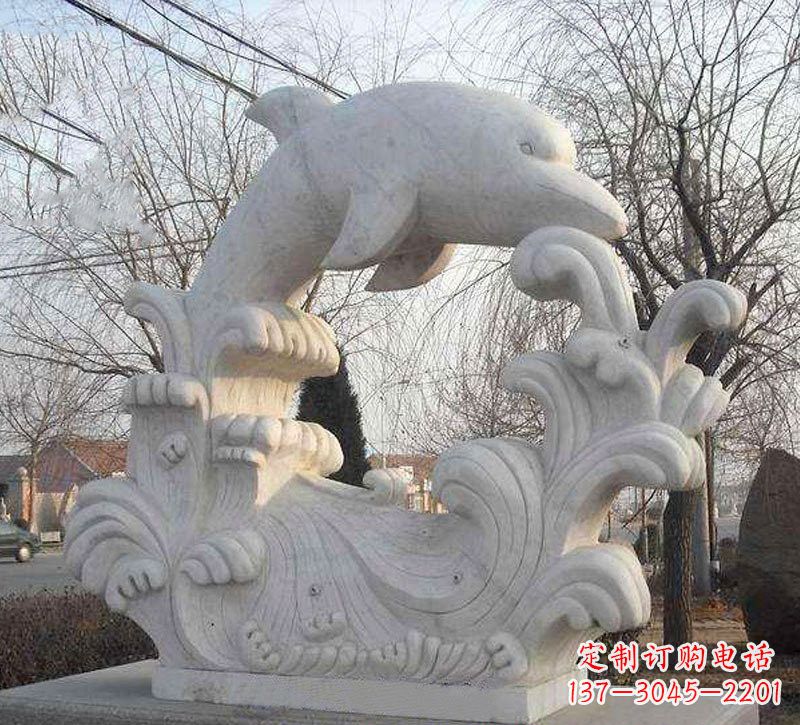 泰州海豚浪花大理石雕塑