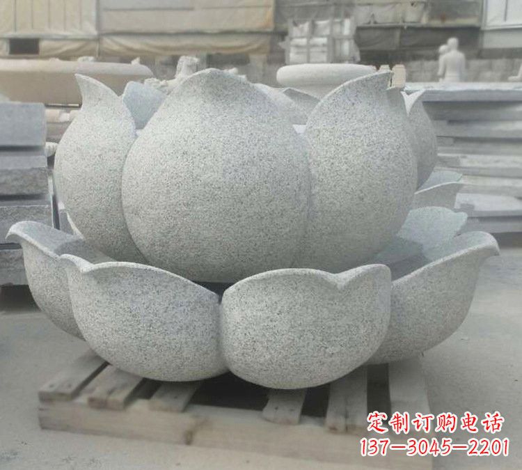 泰州高雅精美的大理石公园莲花喷泉雕塑