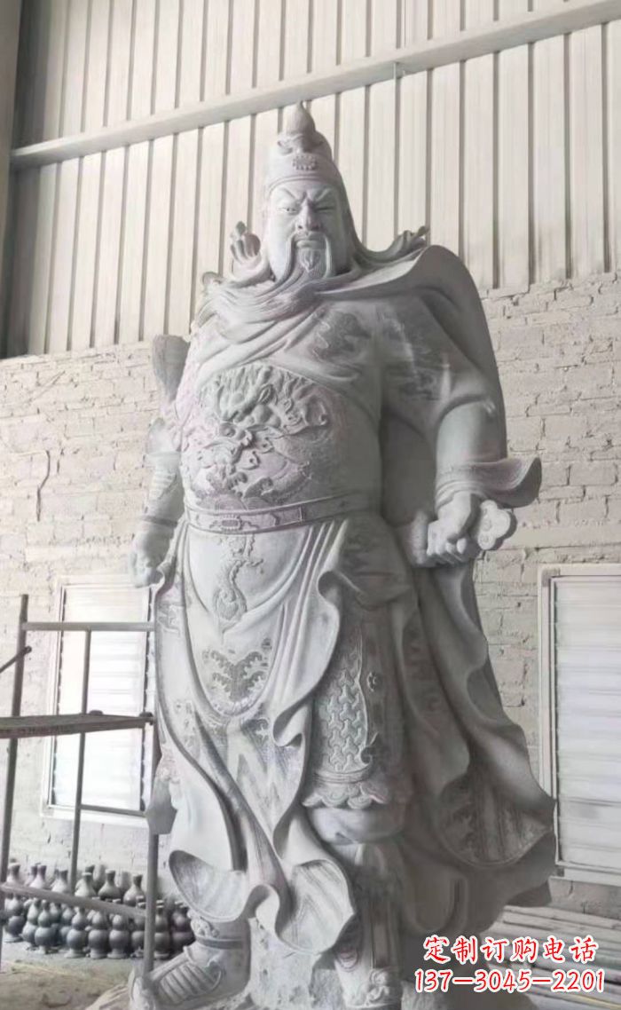 泰州大理石关公雕塑,精美绝伦
