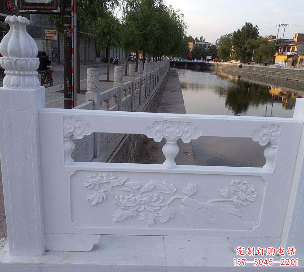 泰州大理石荷花栏板雕塑
