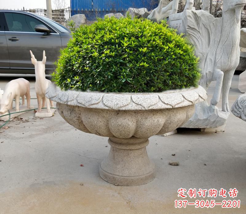 泰州优雅大理石花盆雕塑