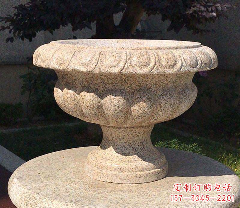 泰州大理石花钵公园花盆石雕