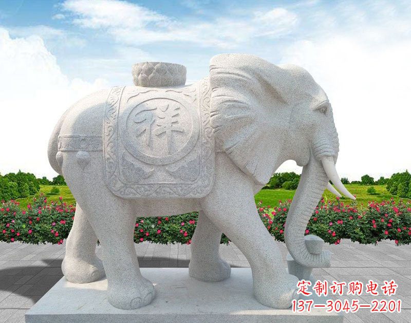 泰州精美大理石大象雕塑