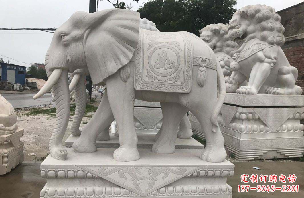 泰州大理石大象雕塑