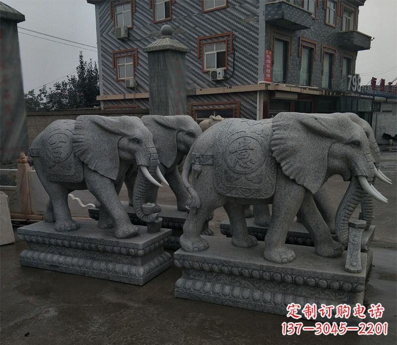 泰州大理石吉祥如意大象门口石雕