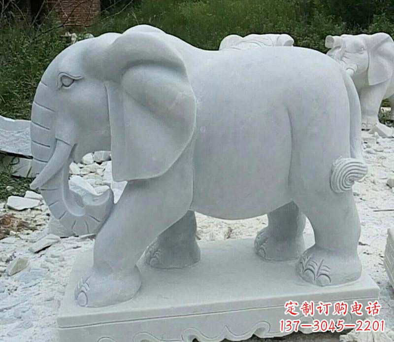 泰州精雕细琢的大理石大象雕塑