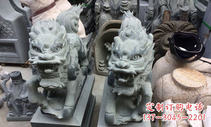 泰州大理石立式麒麟门口镇宅石雕