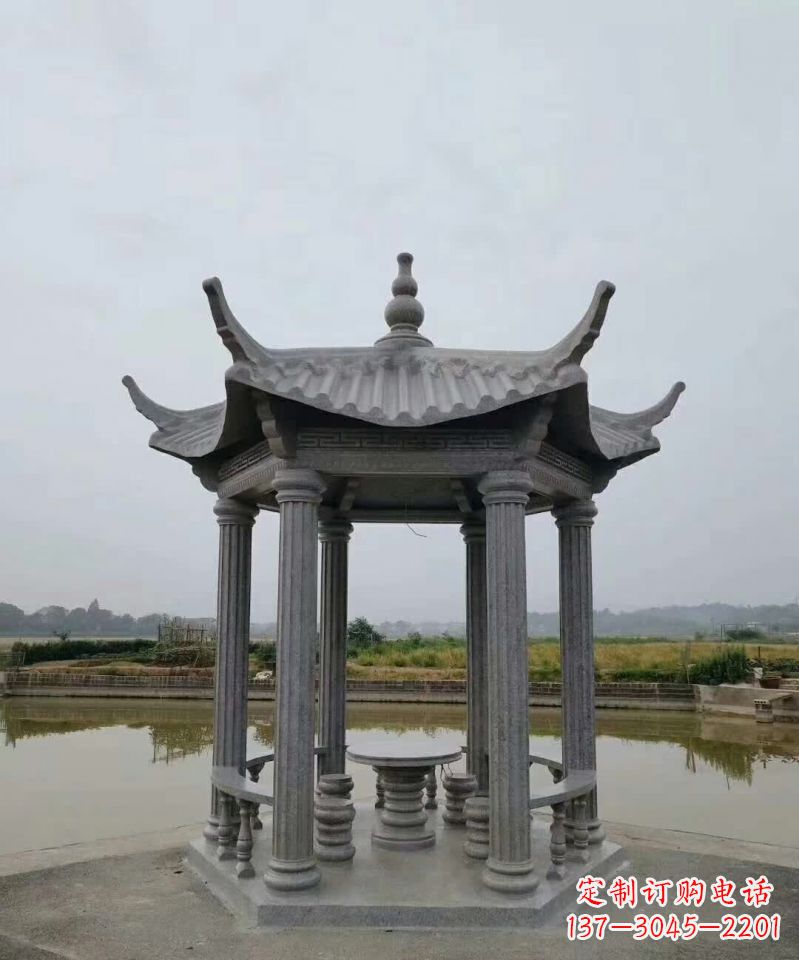 泰州大理石凉亭石雕塑 