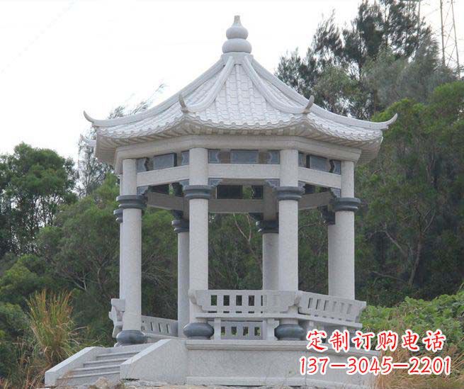 泰州大理石六角石雕凉亭