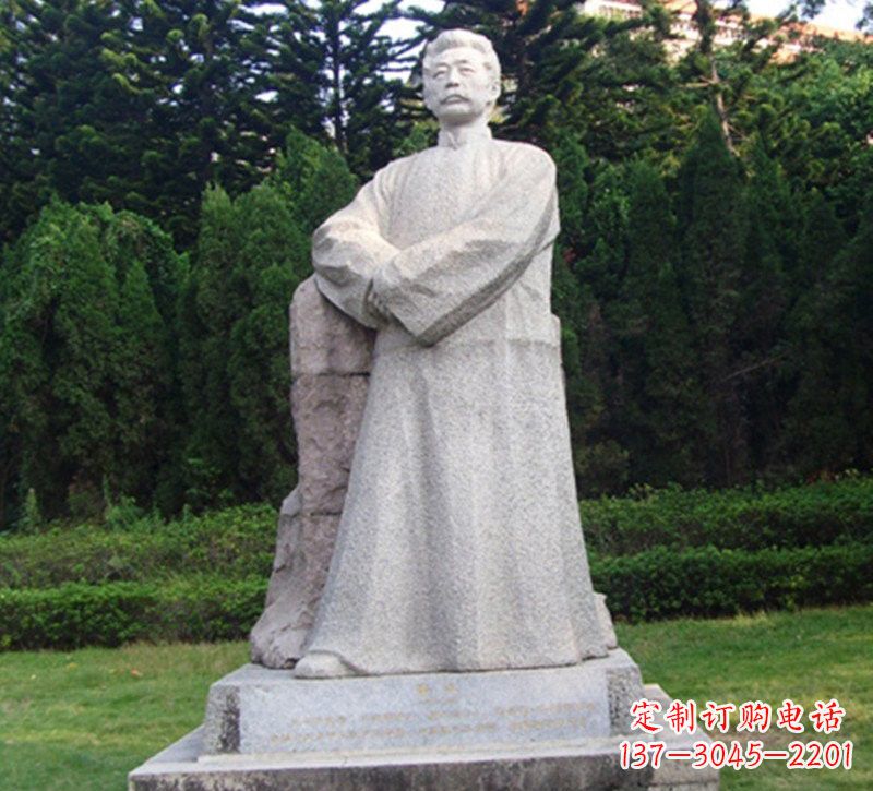 泰州大理石鲁迅站像石雕
