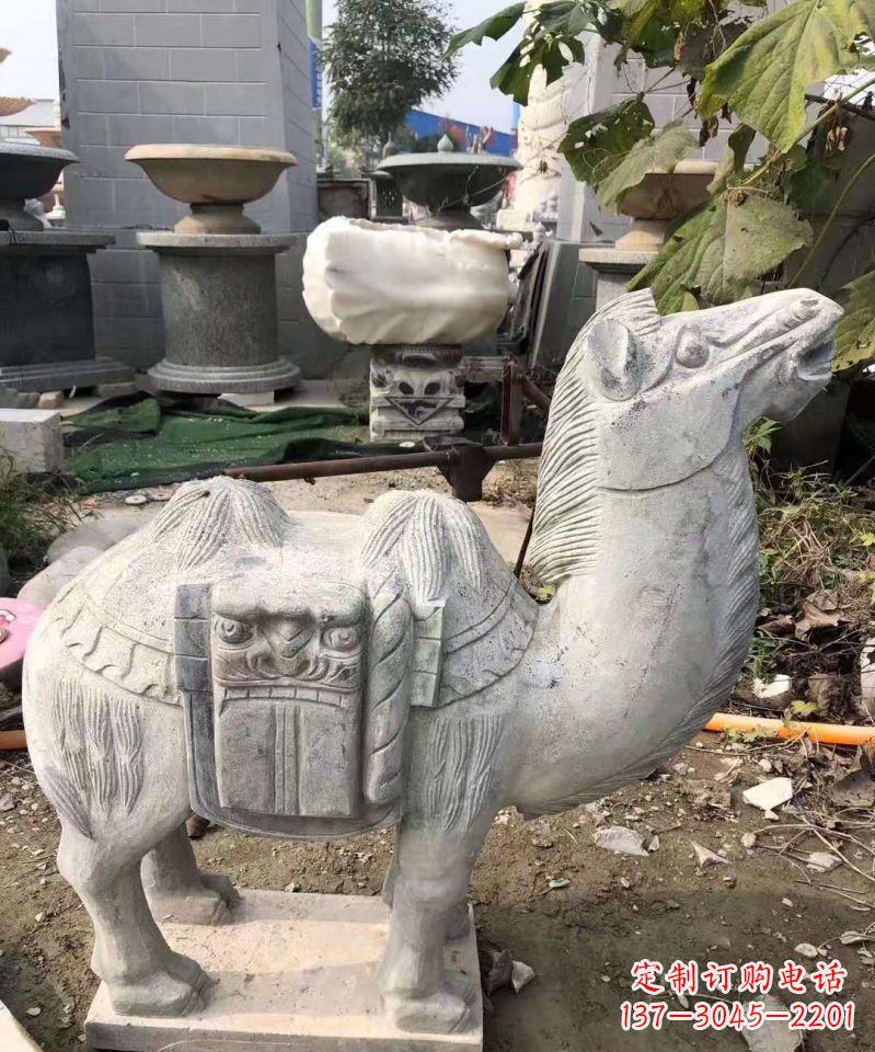泰州精美大理石骆驼雕塑