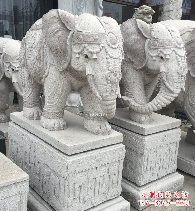 泰州精美绝伦的大理石门口大象雕塑
