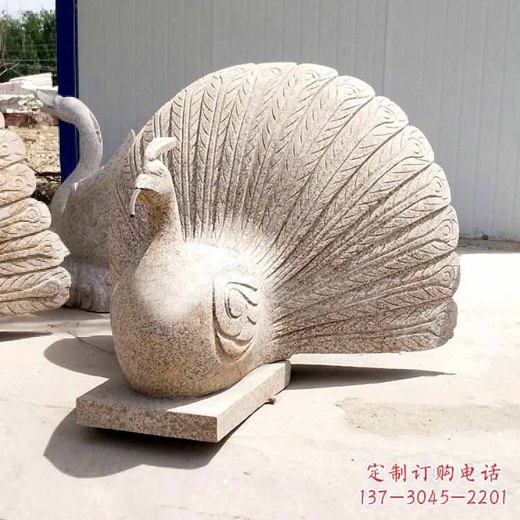 泰州大理石喷水孔雀雕塑