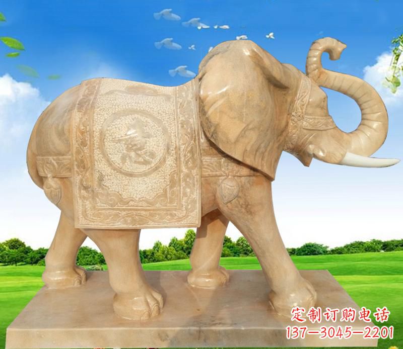 泰州大理石喷水大象雕塑