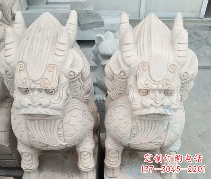 泰州大理石麒麟古代神兽石雕_1