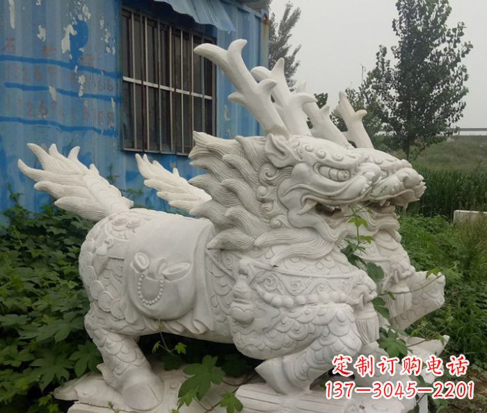 泰州精美的大理石麒麟雕塑