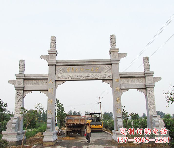 泰州大理石牌坊石雕,艺术精髓永不凋零