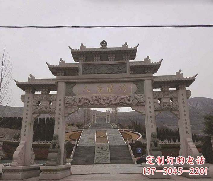 泰州大理石牌坊石雕,精美别致,艺术魅力无限