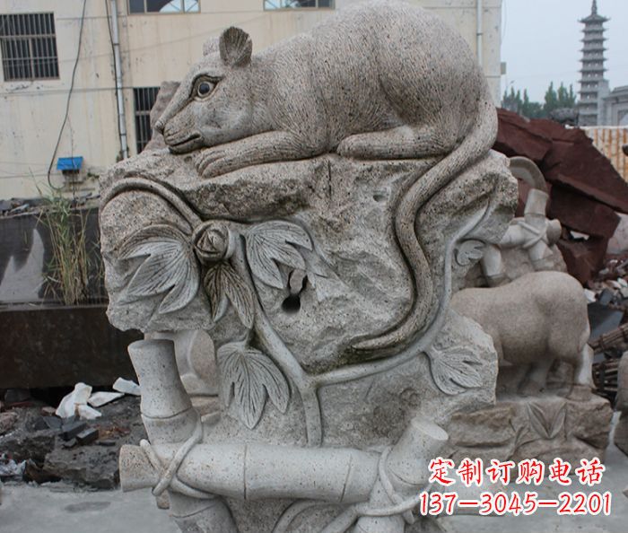 泰州大理石生肖鼠石雕