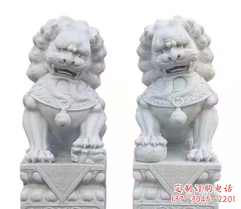 泰州大理石狮子雕塑震撼视觉、传承文化