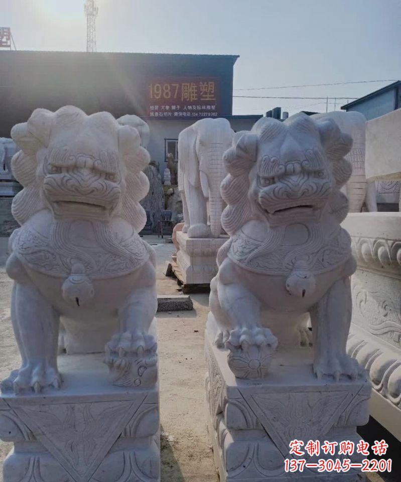 泰州大理石狮子雕塑，象征威严