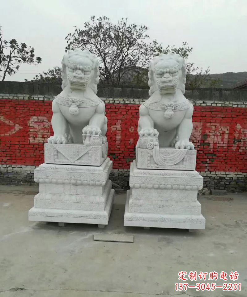 泰州大理石狮子雕塑，精致而壮观