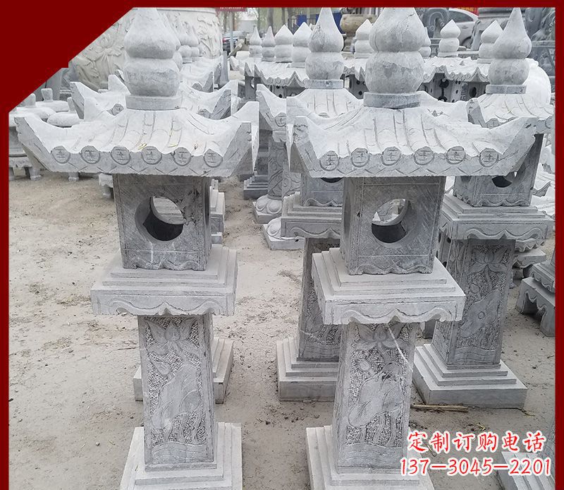 泰州精美大理石石灯笼雕塑