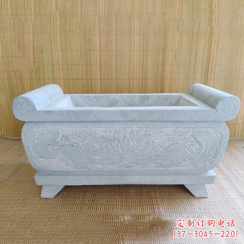 泰州精美大理石石雕香炉雕塑