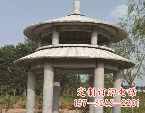 泰州大理石双层圆顶凉亭石雕