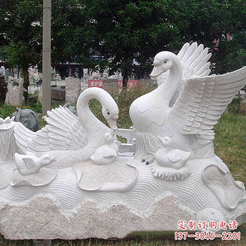 泰州大理石天鹅精美雕塑