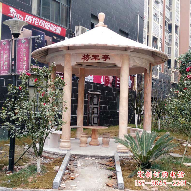 泰州精美大理石凉亭雕塑