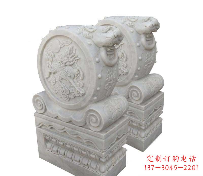 泰州大理石狮子头门墩雕塑