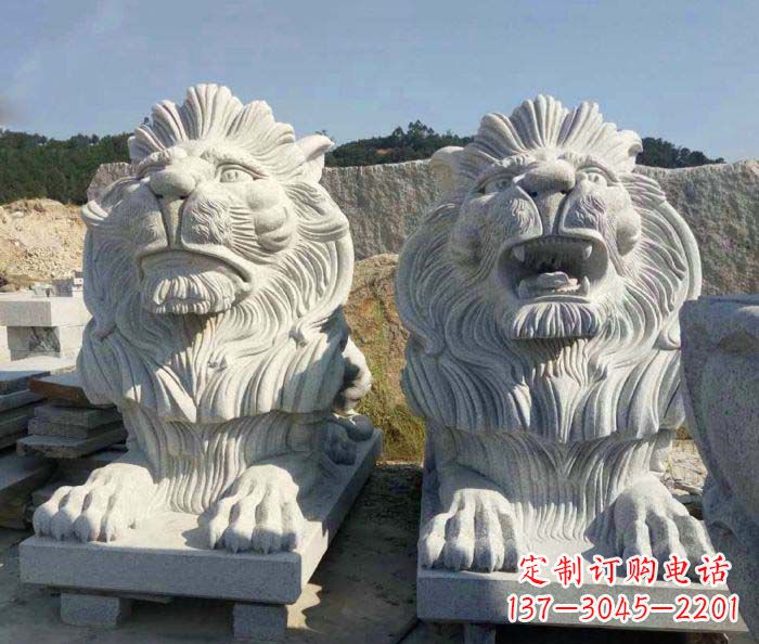 泰州大理石西洋欧式石狮子雕塑
