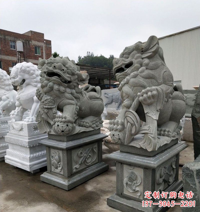 泰州大理石献钱狮南方狮子雕塑