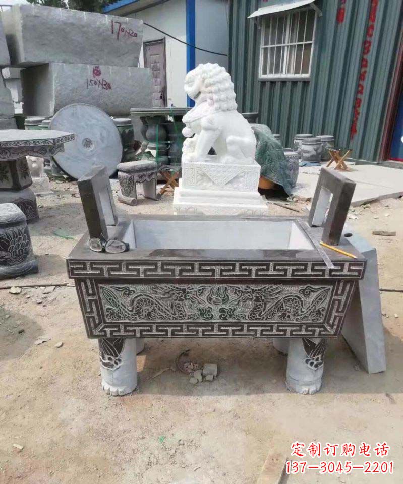 泰州精美大理石香炉雕塑