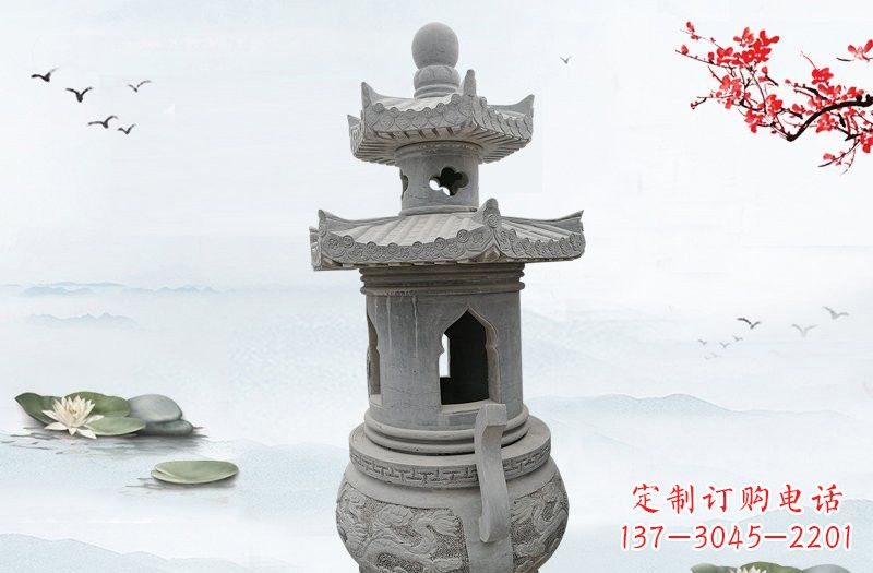 泰州精美工艺石香炉雕塑