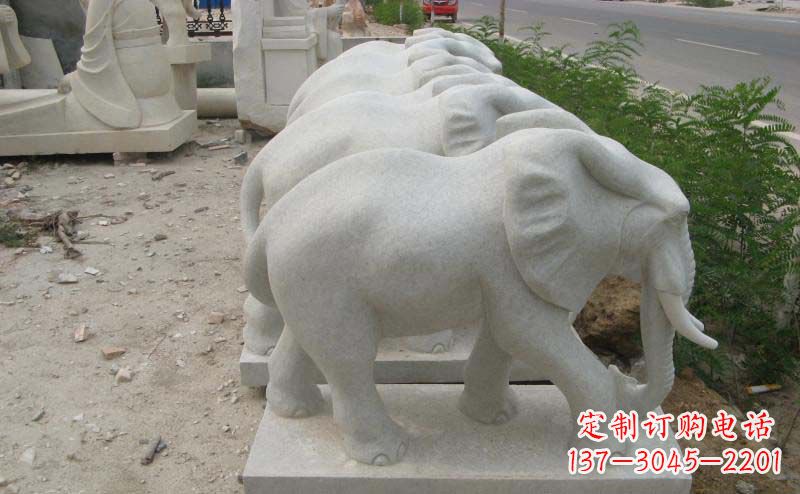 泰州大理石小象公园动物石雕