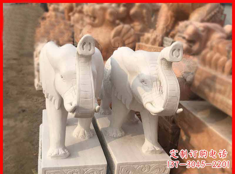 泰州产品名称大理石小象招财石雕